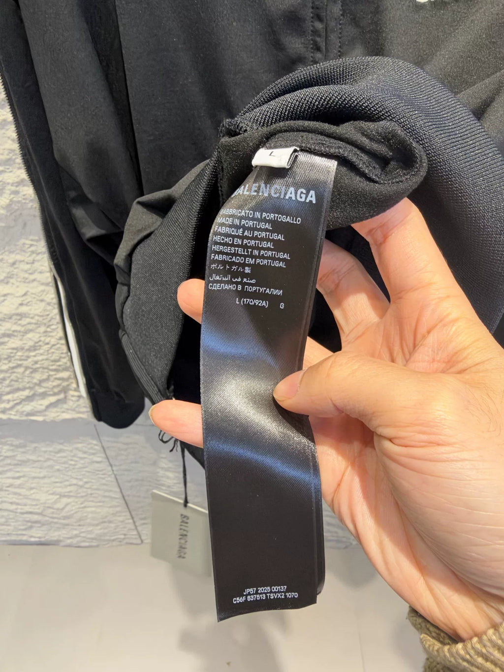 Balenciaga 2026 Black Loop Zip-Up Hooded Jacket