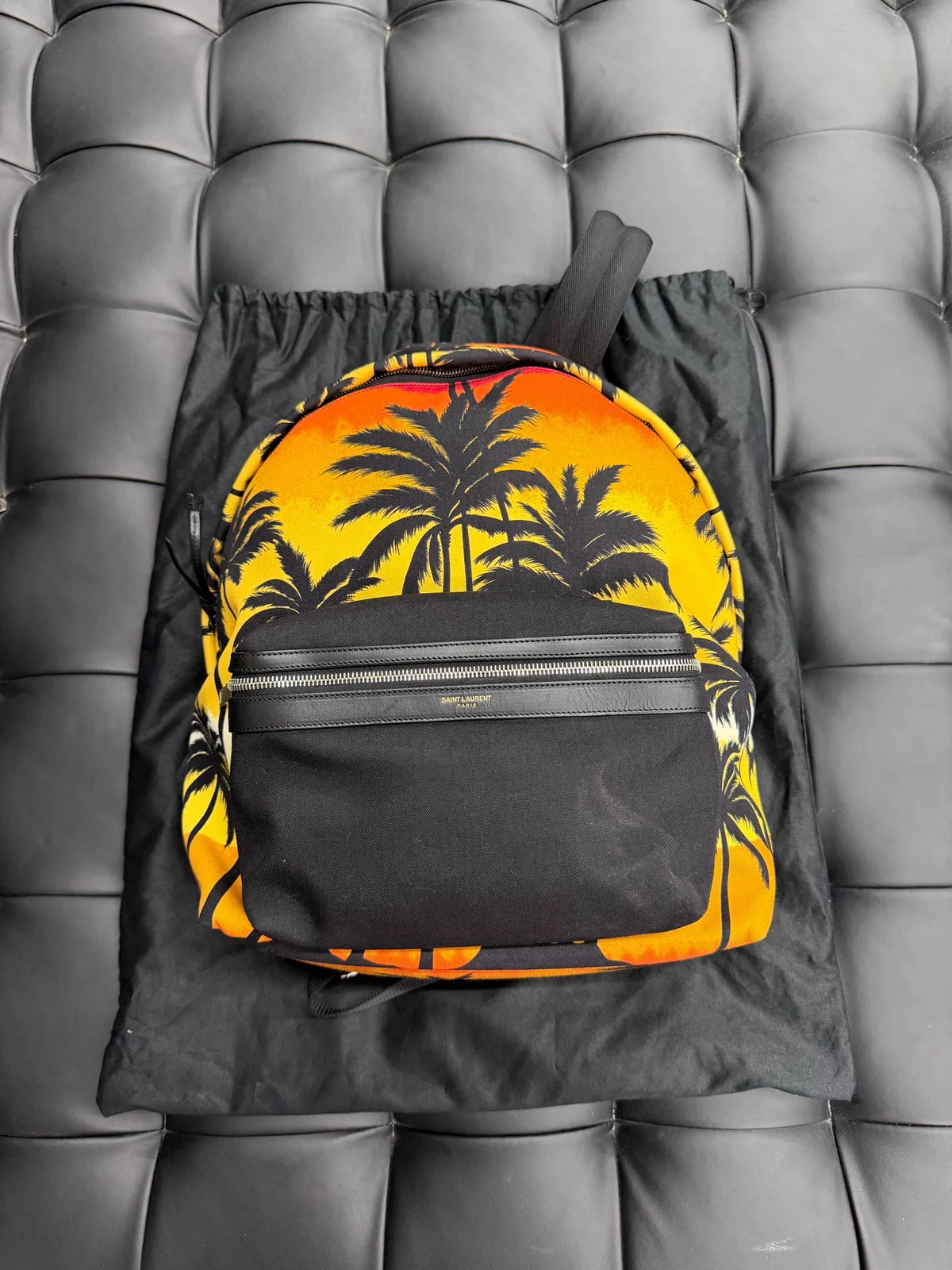 Saint Laurent SS16 Orange Coconut Tree Backpack