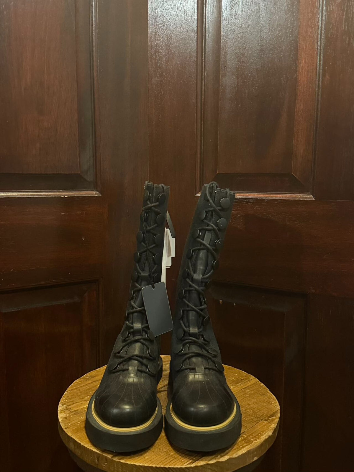 Yohji Yamamoto × Adidas SS17 BK Y3 Black Lace-Up Zip Linen Leather Boots