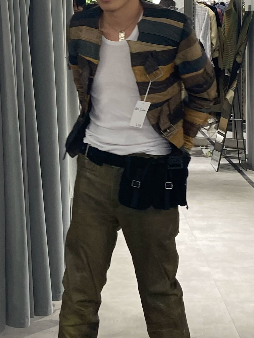 Jean Paul GAULTIER Corduroy Grenade Belt Waist Bag