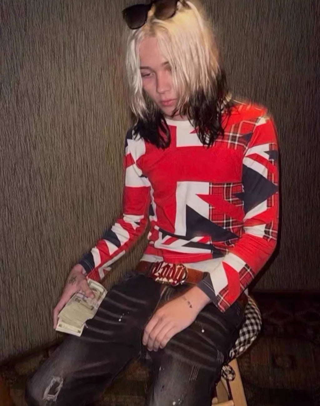 Comme des Garçons Homme Plus SS06 Flag Print Long-Sleeve Top