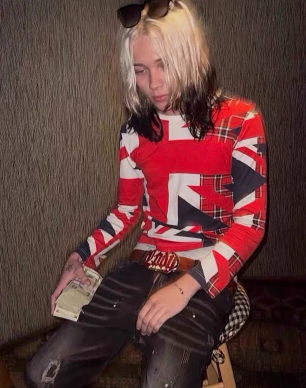 Comme des Garçons Homme Plus SS06 Flag Print Long-Sleeve Top