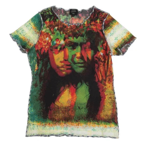 Jean Paul Gaultier Vintage Green Portrait Top