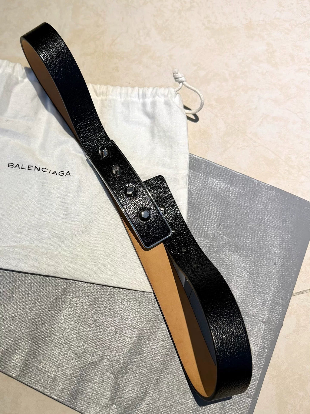 Balenciaga Studded Black Belt