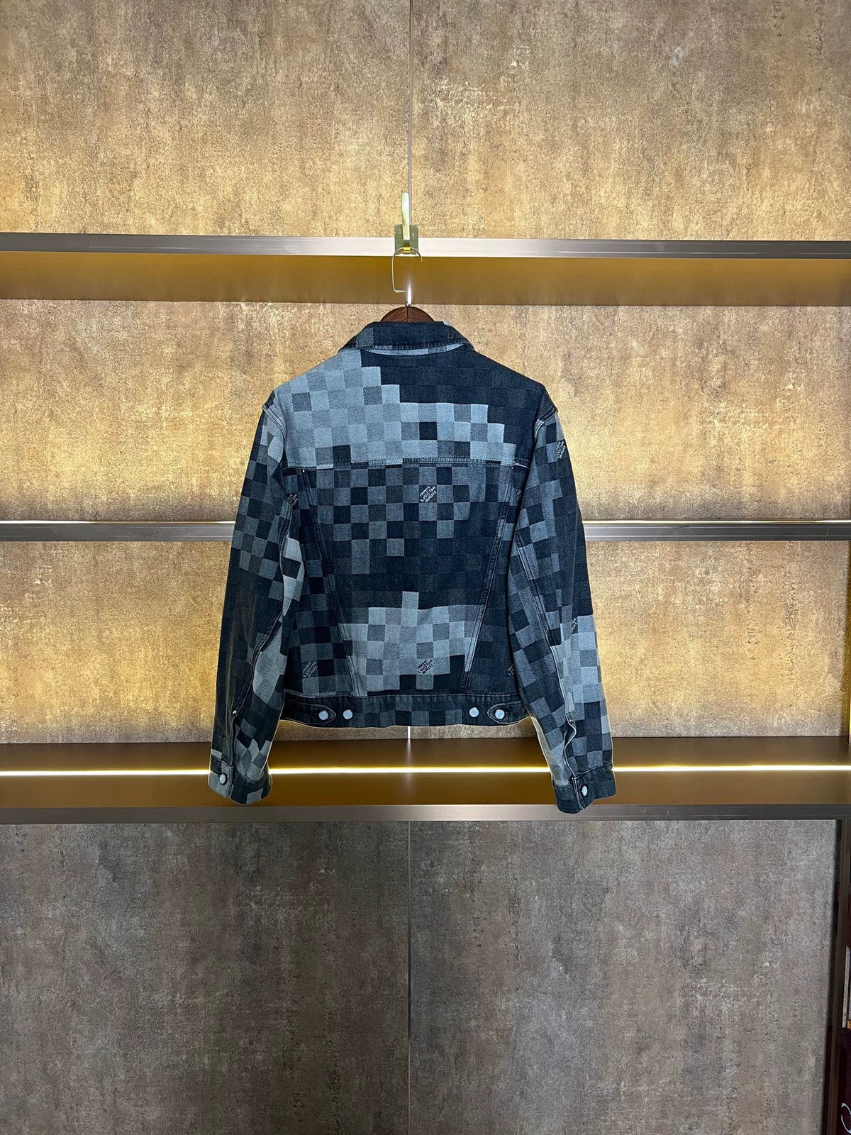 Louis Vuitton Black Grey Plaid Denim Jacket