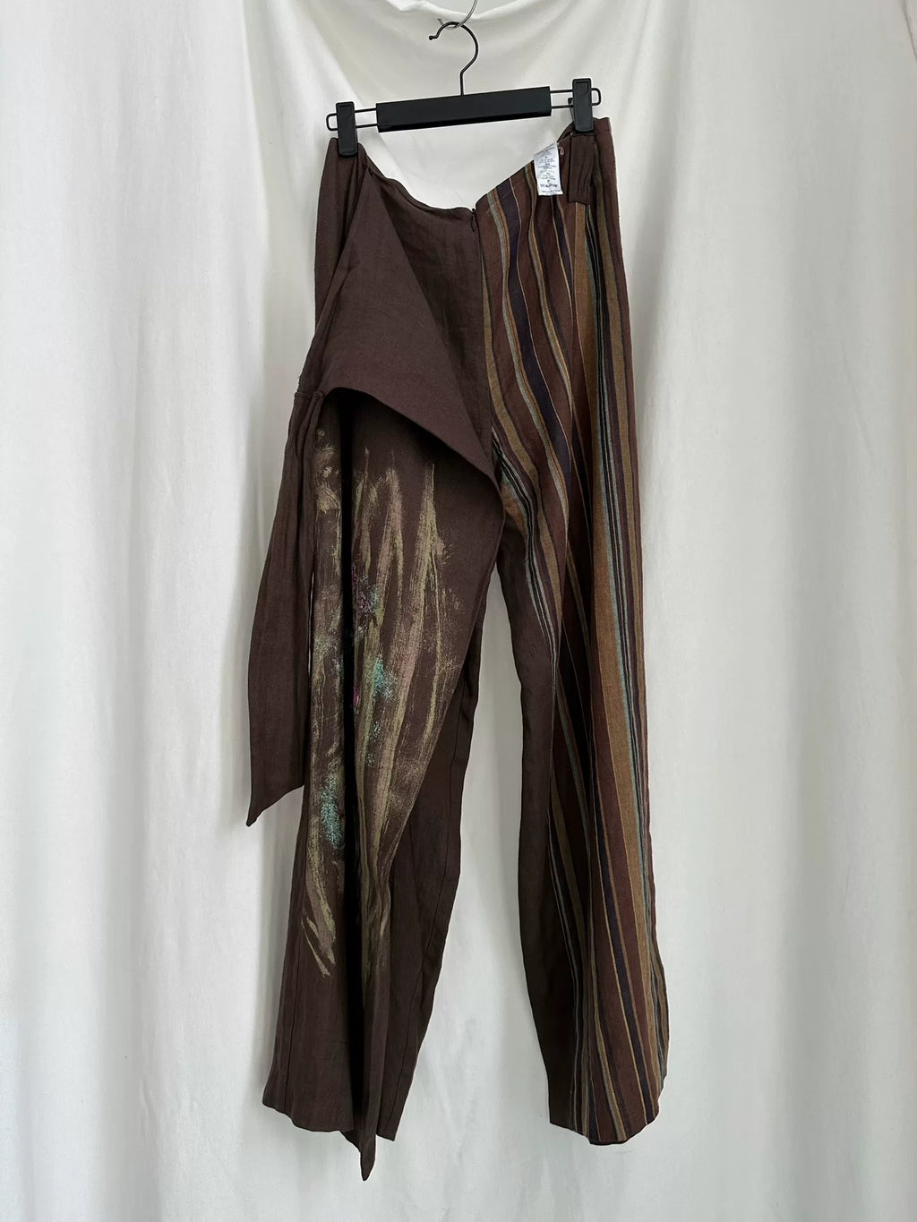Kenzo 80s Linen Wrap-Style Wide-Leg Pants
