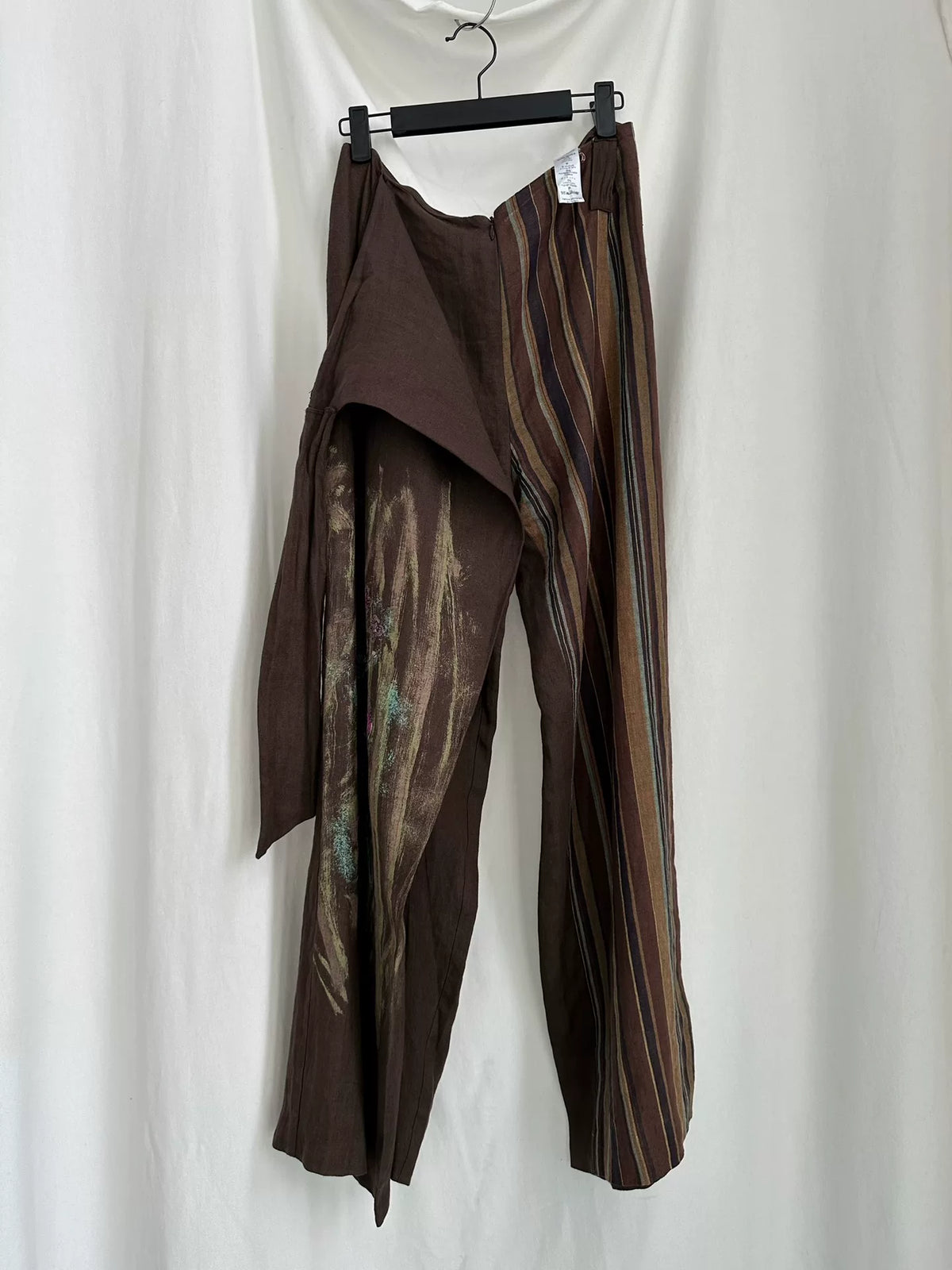 Kenzo 80s Linen Wrap-Style Wide-Leg Pants