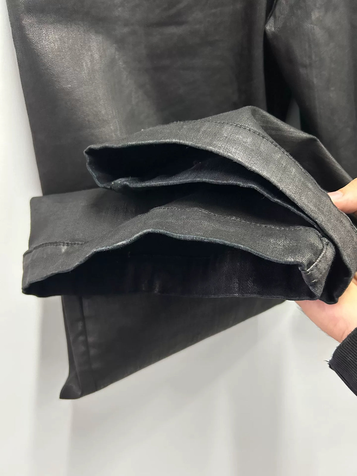 Rick Owens Waxed Wide-Leg Pants Shoes