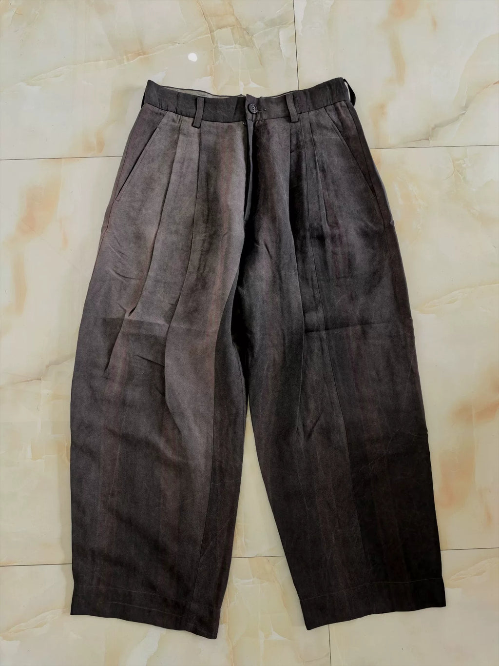 Ziggy Chen 25ss Cold-Dyed Patterned Washed Wide-Leg Trousers