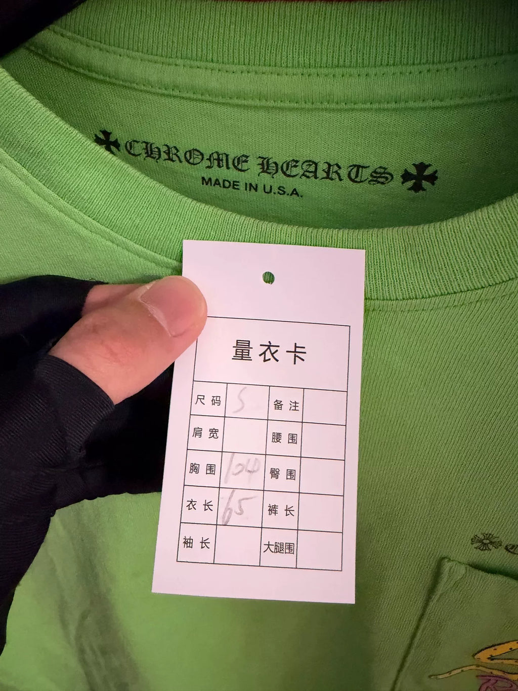 Chrome Hearts Green Graffiti Long Sleeve Top