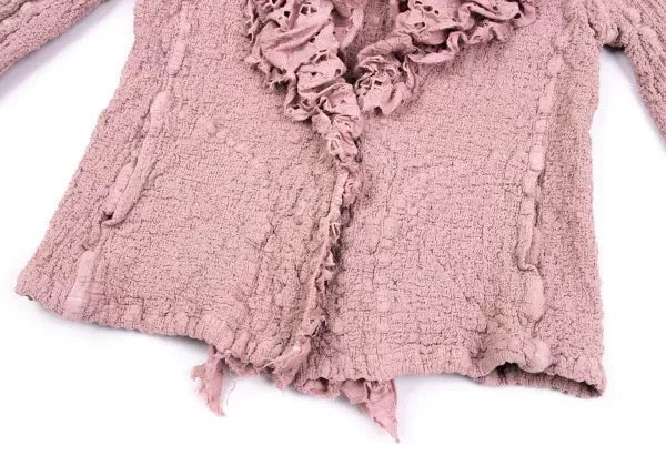 Issey Miyake Vintage Pink Lace Pleated Top