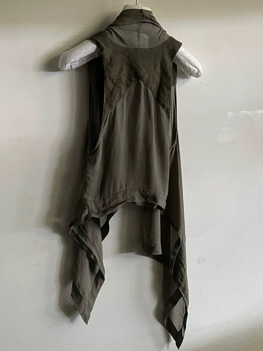 Helmut Lang Leather Patch Silk Vest
