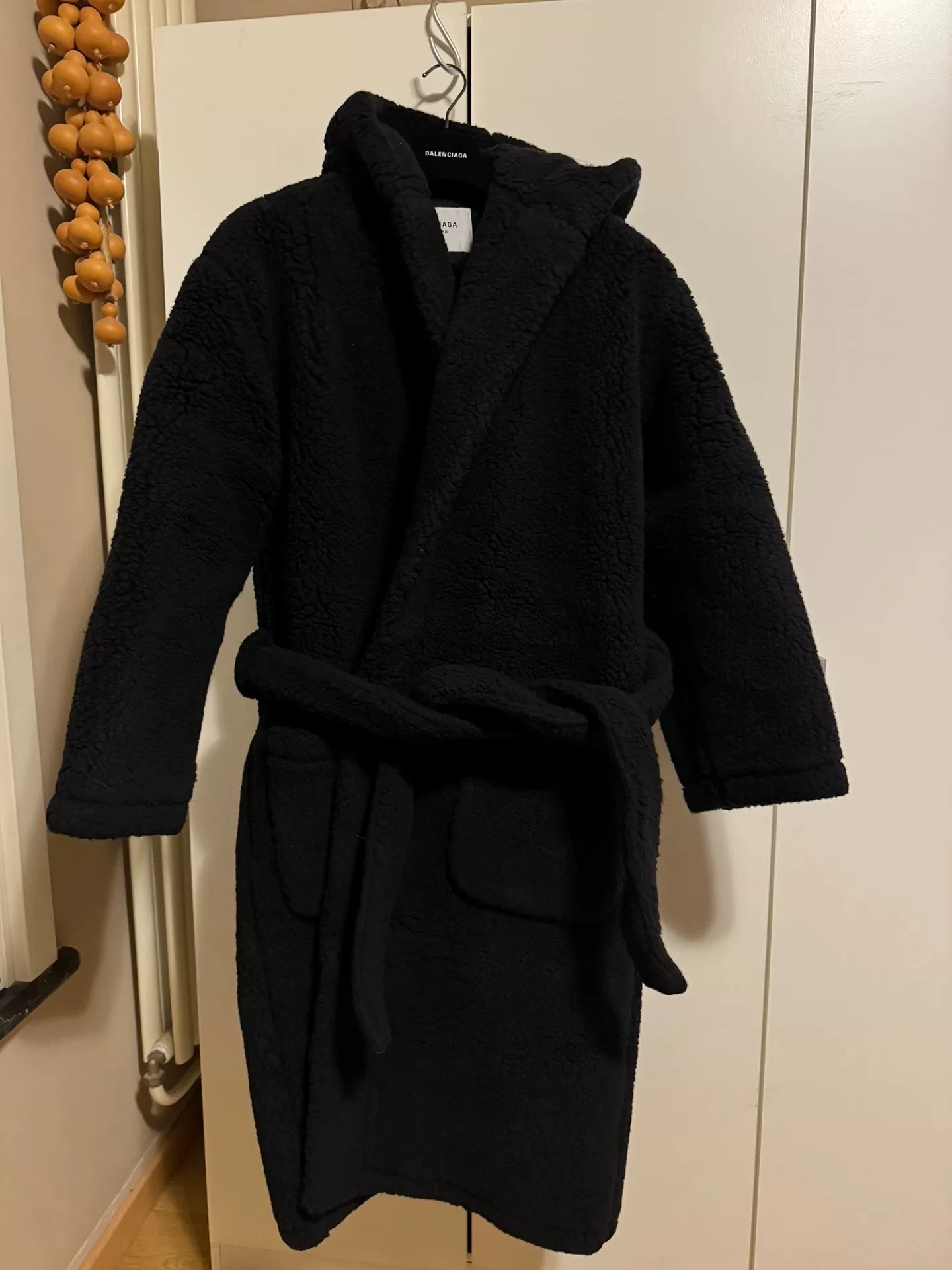 Balenciaga Faux Shearling Runway Robe Coat