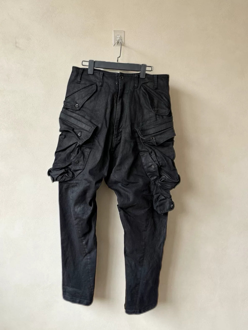 Julius FW20 Black Gas Mask Wax Coated Denim Pants