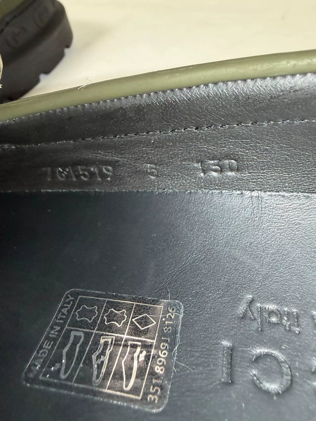 Gucci Dark Green Horsebit Leather Loafers