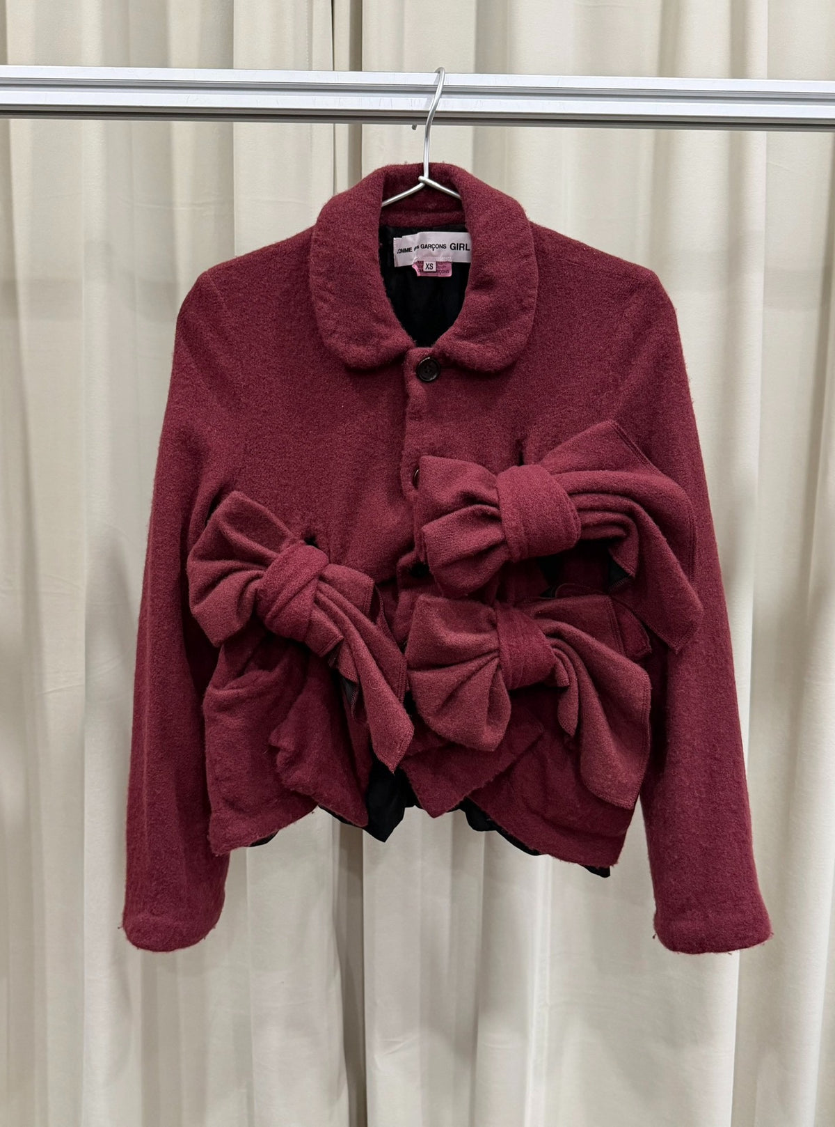 Comme des Garçons CDG 22AW Butterfly Yuanbao Collar Shrunken Wool Coat