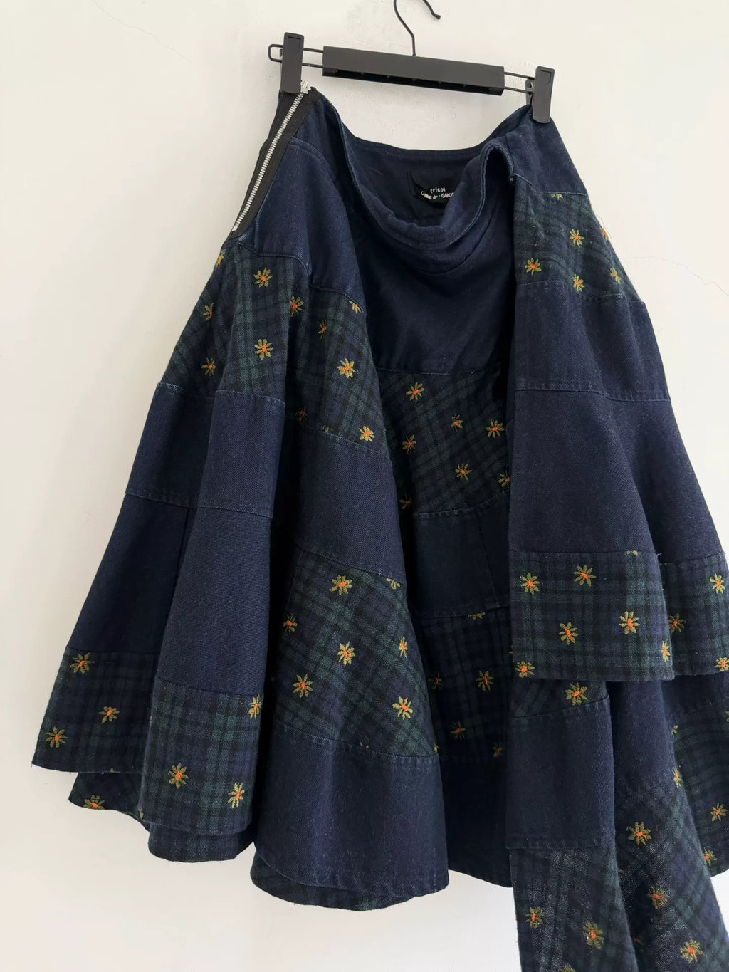 Comme Des Garcons Rei Kawakubo 2017 Tricot line patchwork embroidered skirt