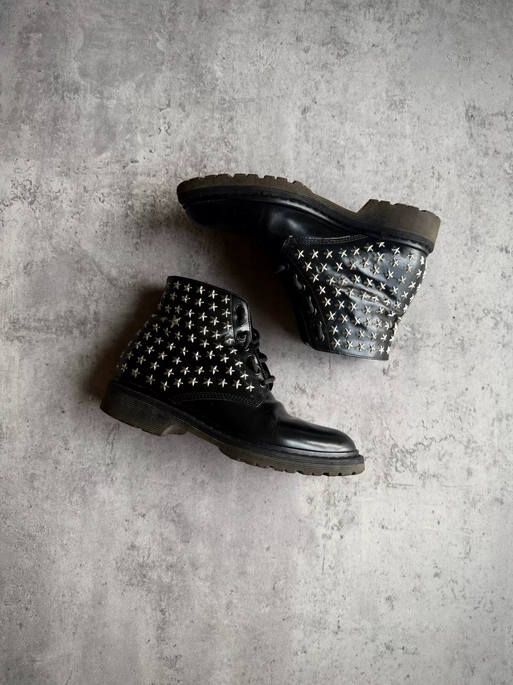 Saint Laurent Paris 15AW Star Stud High-Top Biker Boots by Hedi Slimane