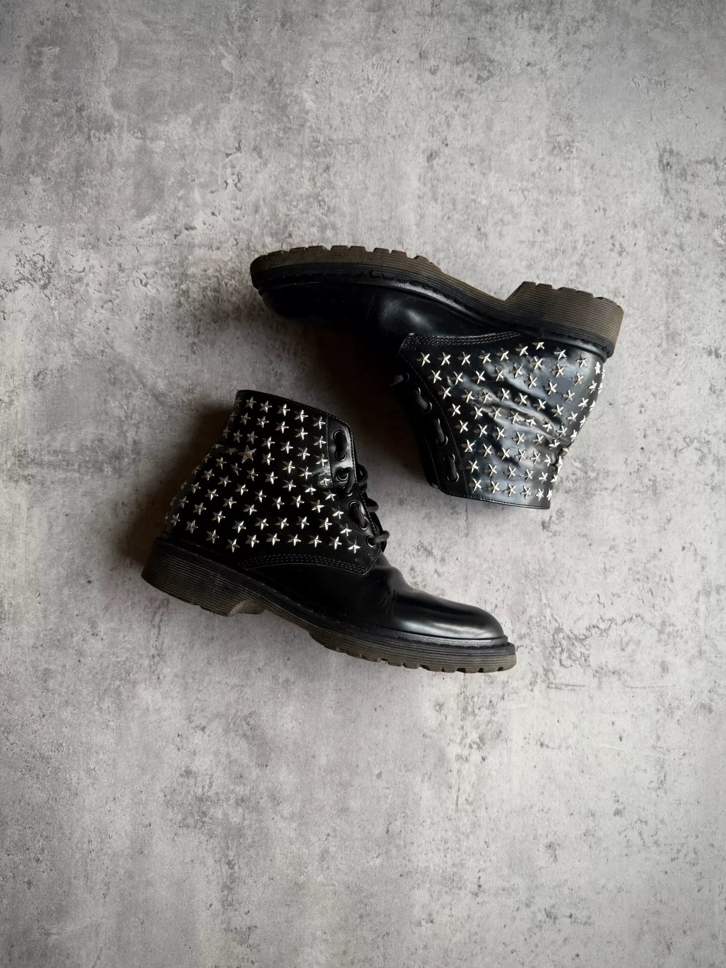 Saint Laurent Paris 15AW Star Stud High-Top Biker Boots by Hedi Slimane