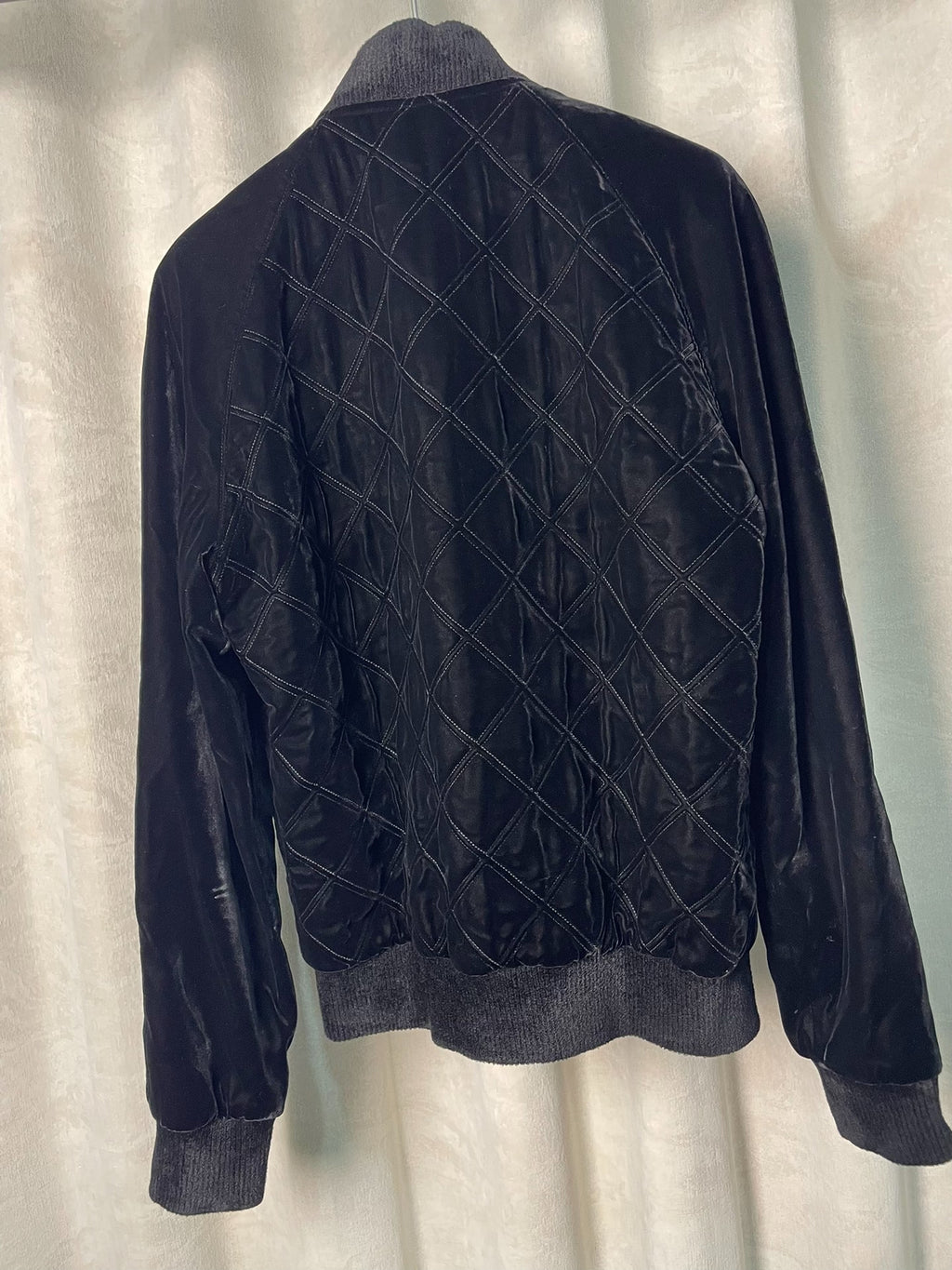 Saint Laurent FW18 Black Velvet Quilted Jacket