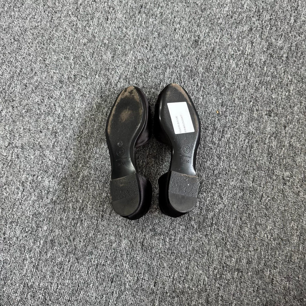 Chanel 23C Double C Satin Ballet Flats