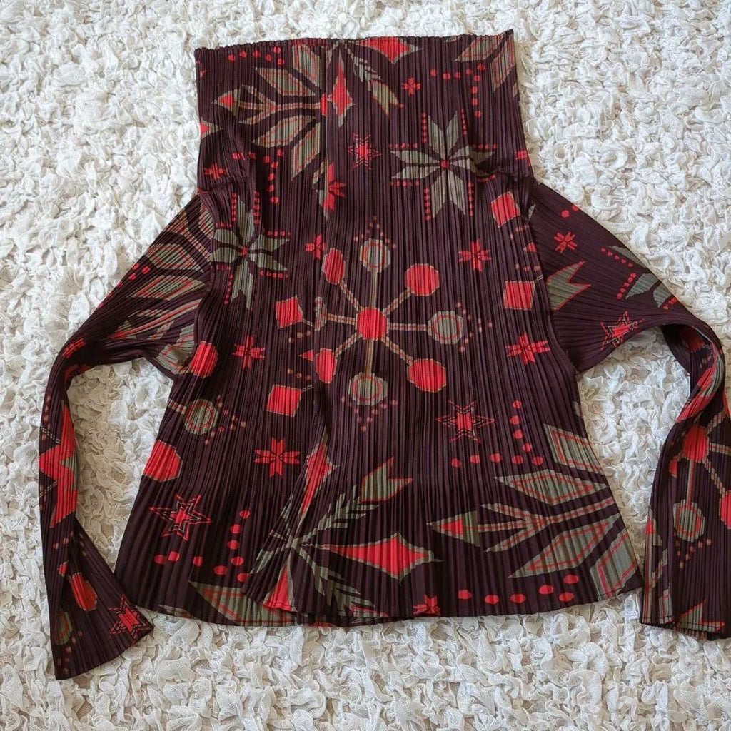 Pleats Please Issey Miyake Snowflake Crystal Pleated Cardigan