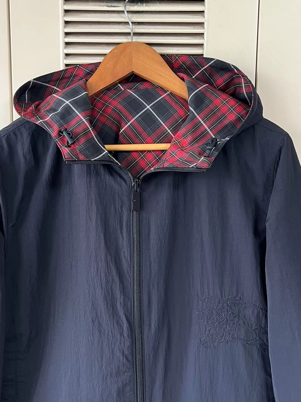 Burberry Reversible Plaid Hooded Jacket