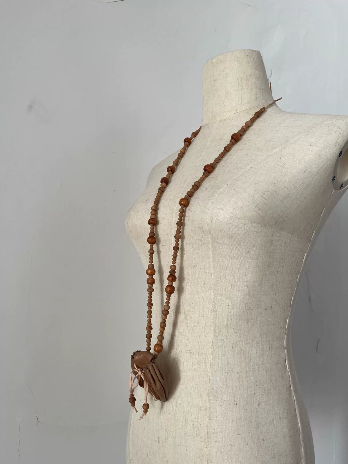 ann demeulemeester necklace wooden beads brown
