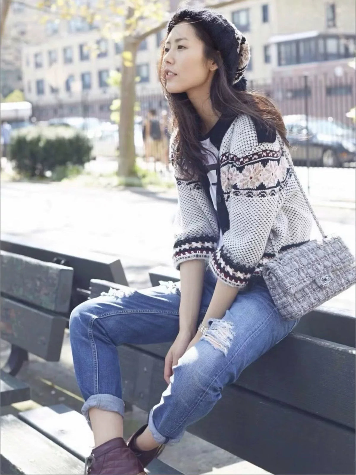 Chanel Snowflake Jacquard Tweed Knit Jacket