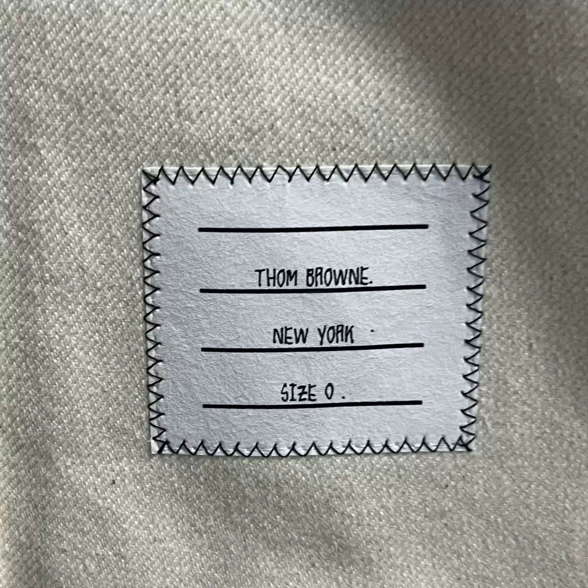 Thom Browne Beige Four-Stripe Shirt