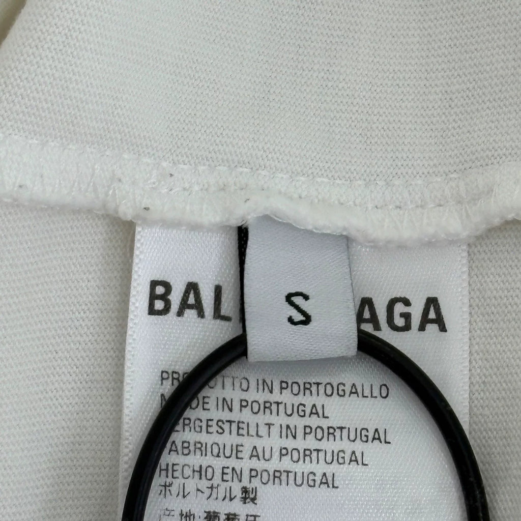 Balenciaga Dissolved Smile Scissors Embroidered Short Sleeve Top