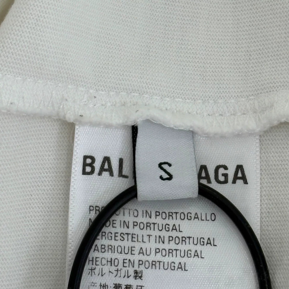 Balenciaga Dissolved Smile Scissors Embroidered Short Sleeve Top