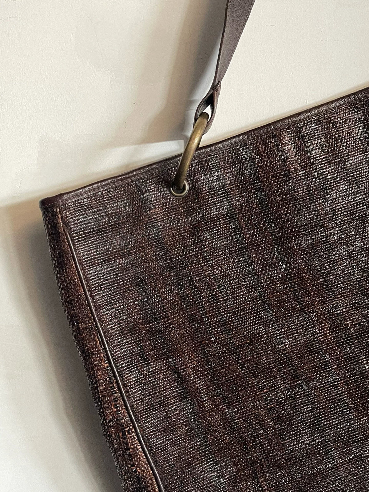 Dries Van Noten Woven leather single-ring tote bag