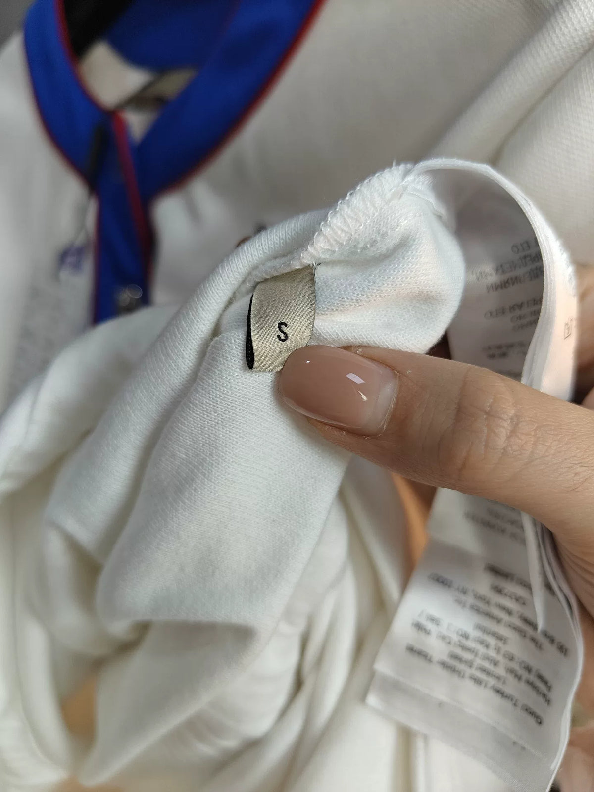 Gucci White Blue Red Trim Dinosaur Embroidery Cotton Dress