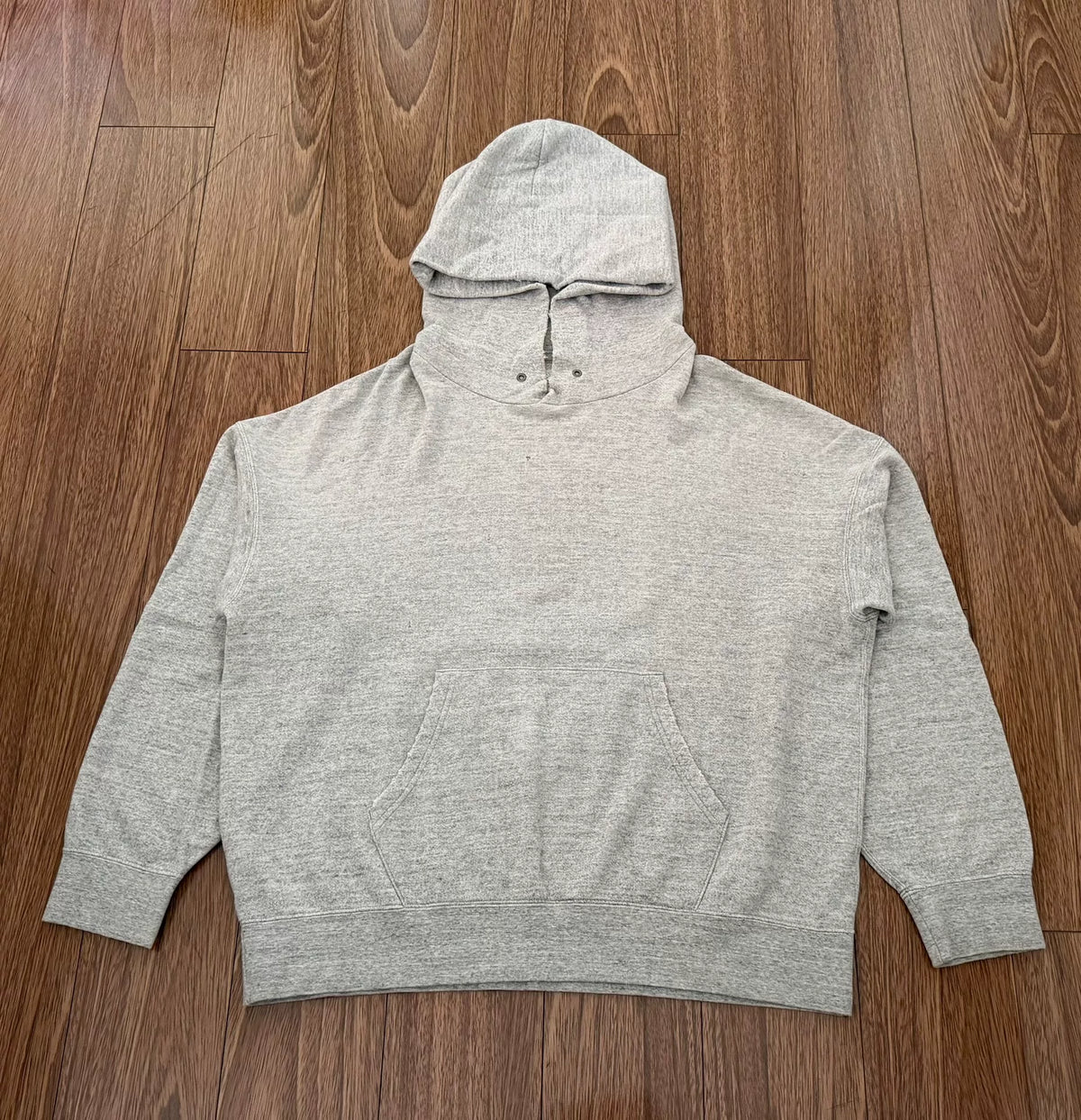 visvim Contrary Dept AMPLUS HOODIE P.O. CRASH Grey Distressed Cotton Hoodie