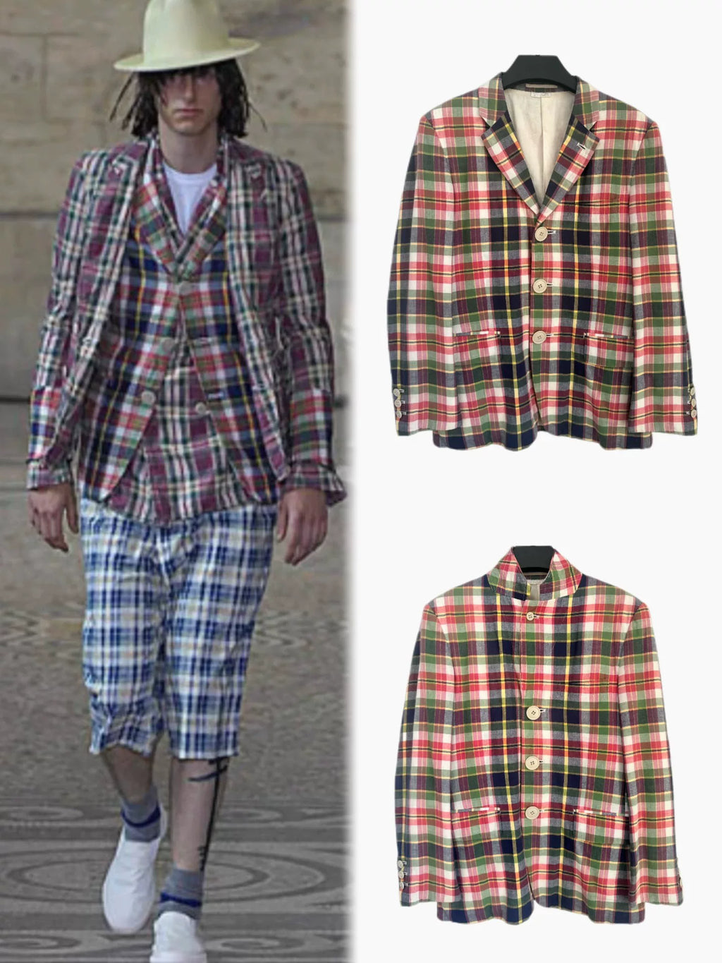 Comme Des Garcons 08SS Multicolor Plaid Jacket