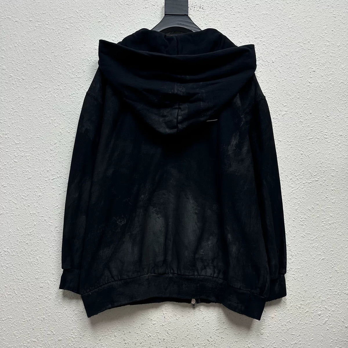 Balenciaga Black Coca-Cola Logo Mud-Dye Distressed Print Zip-Up Jacket