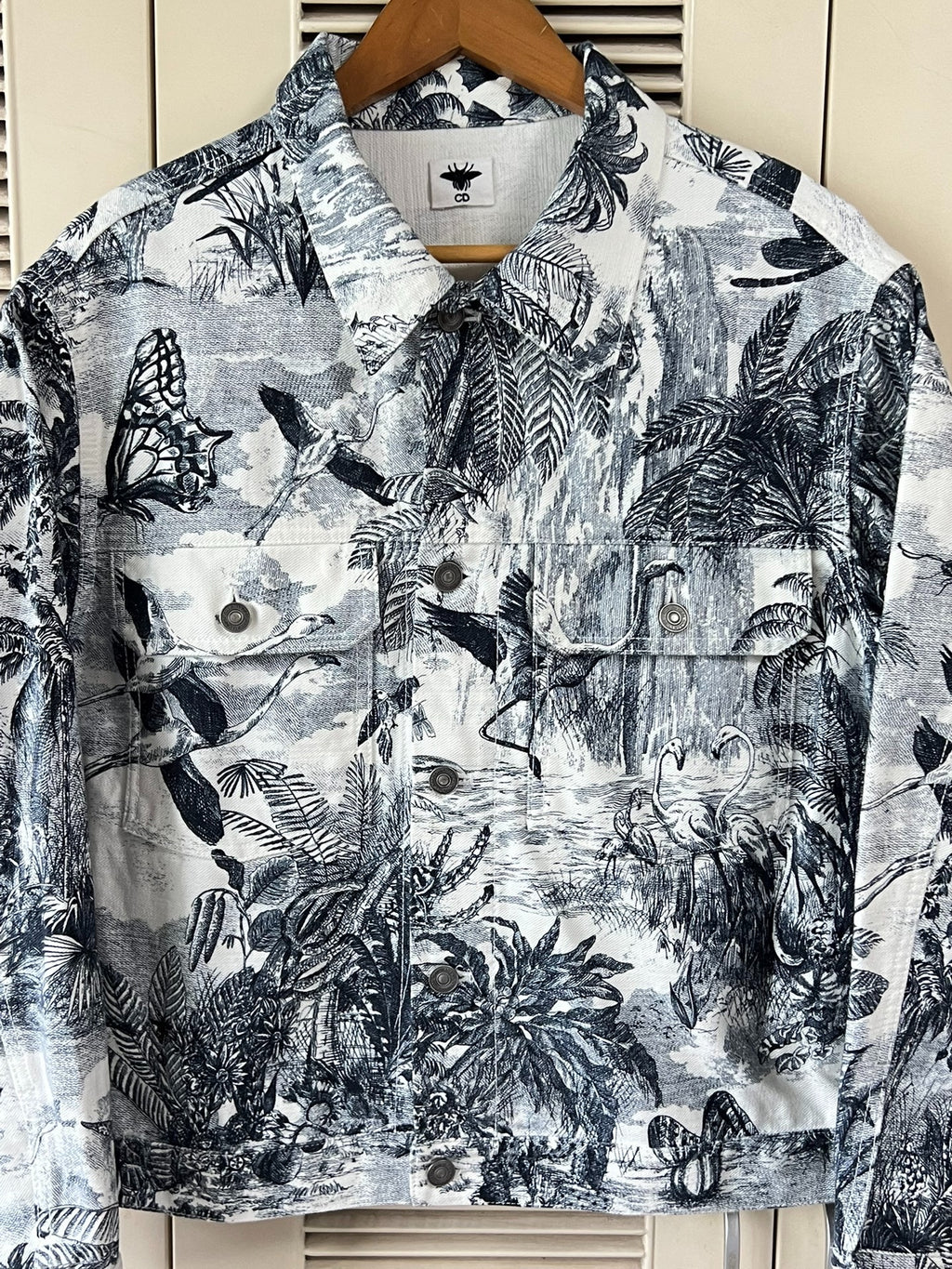 Dior Floral Embroidered Blue Denim Jacket