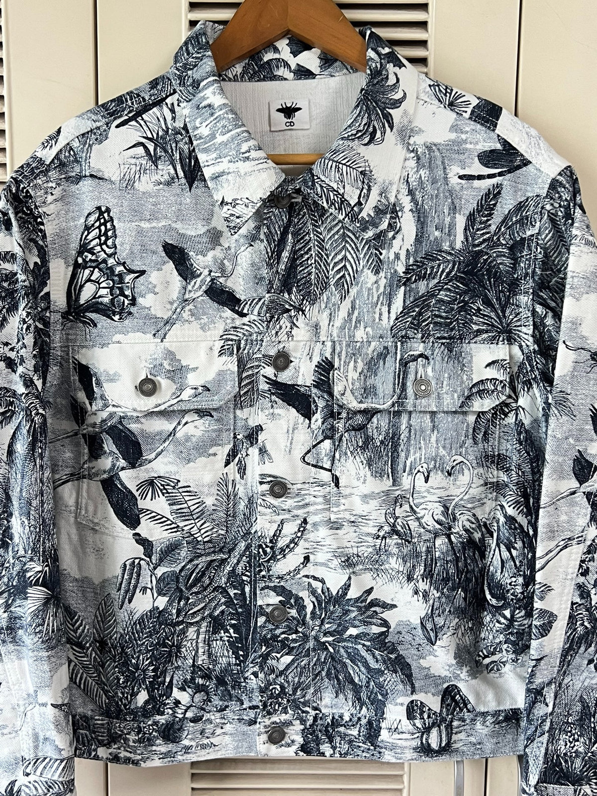 Dior Floral Embroidered Blue Denim Jacket