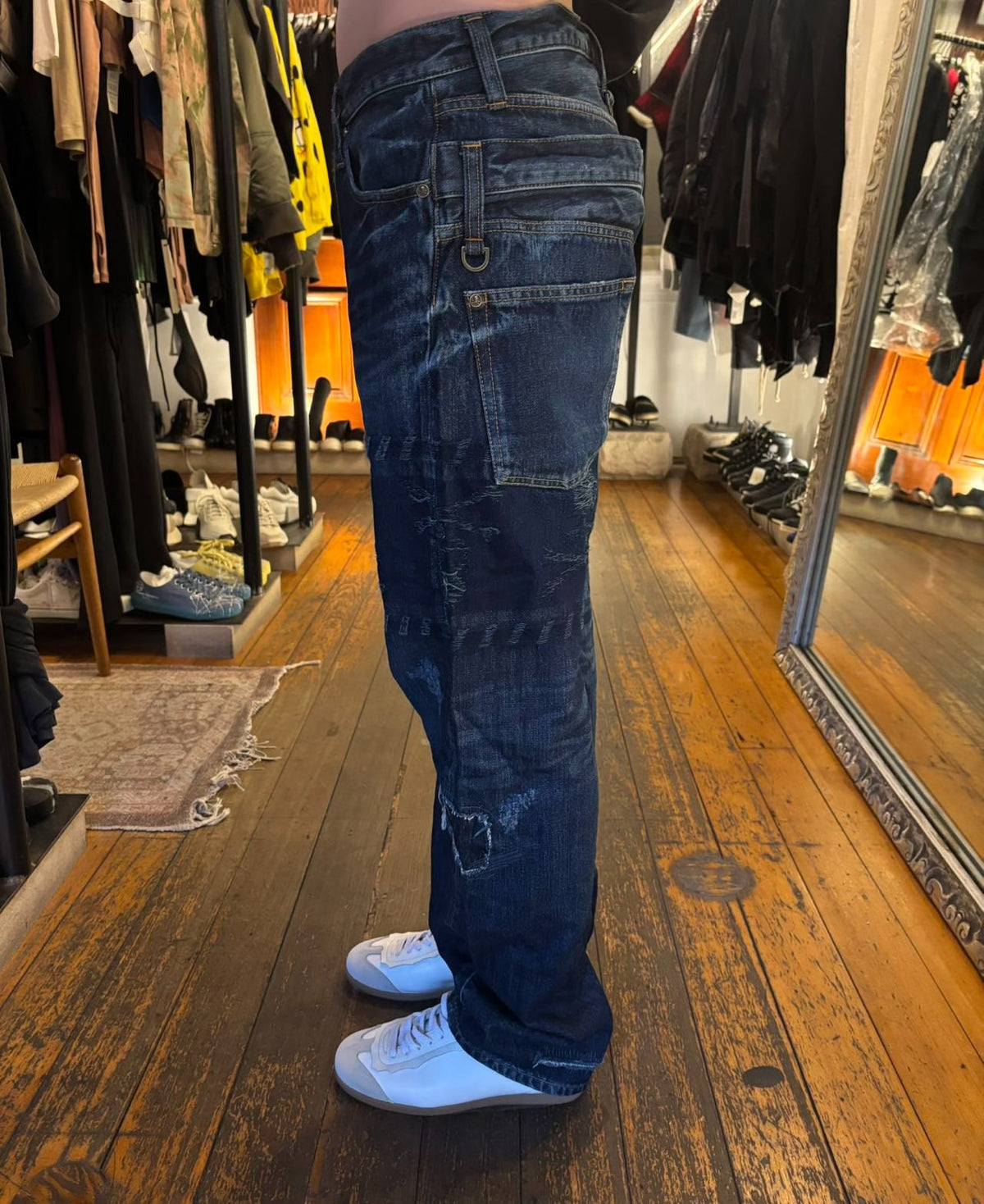 mastermind Japan SS12 SizeS Indigo Identity Double Waist Washed Denim Jeans