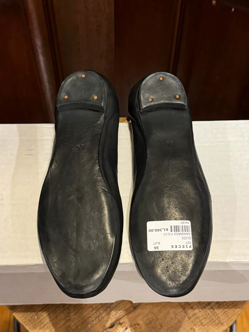 Guidi SS16 Black BLKT Kangaroo Leather Lace-Up Ballet Shoes