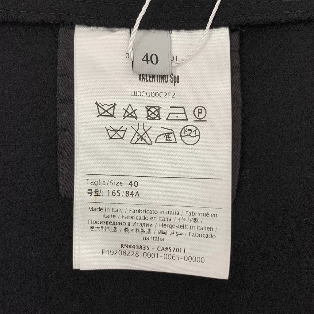 Valentino Black Wool Double-Breasted Long Sleeve Coat