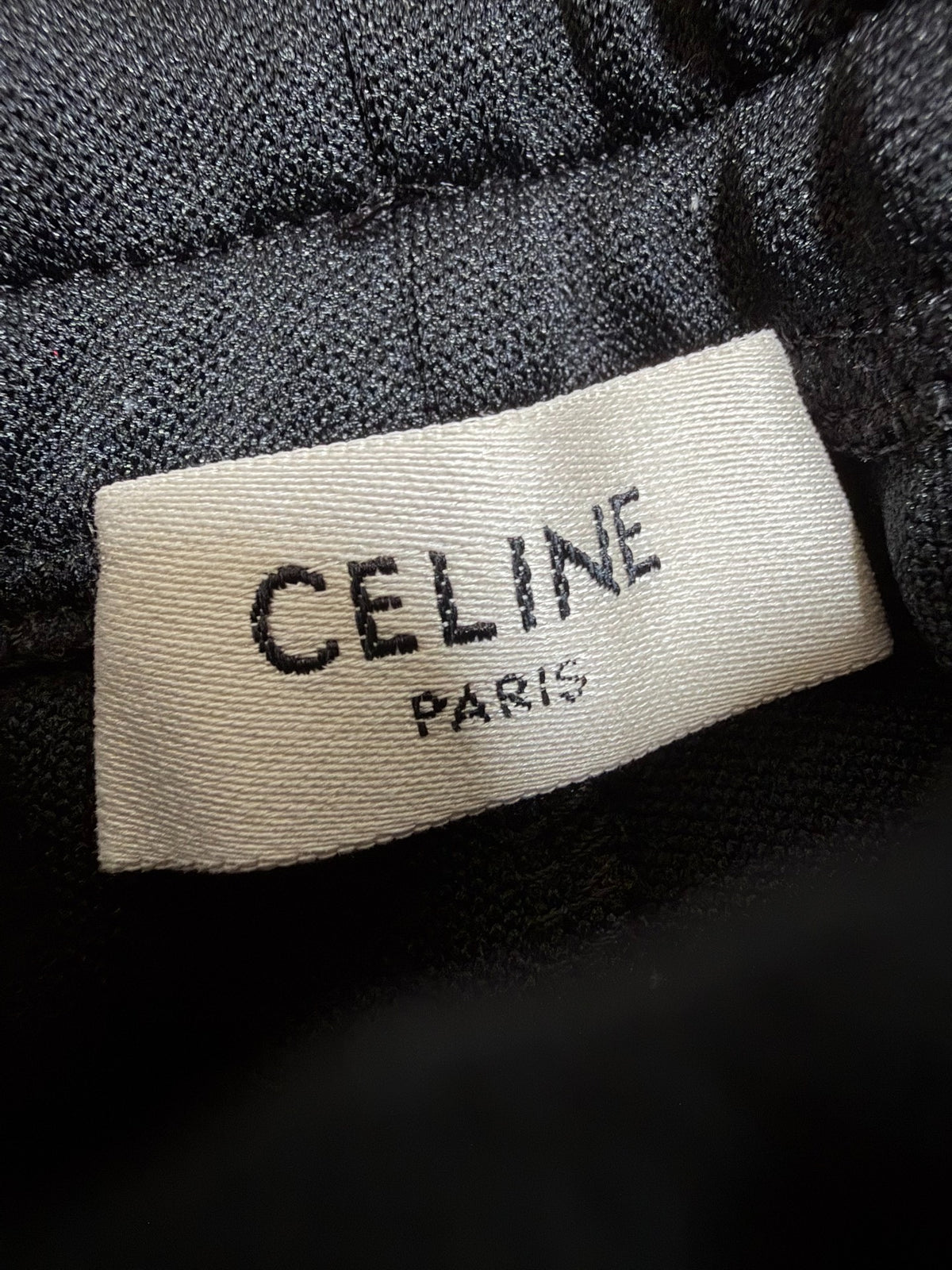 Celine FW22 Rivet Vertical Logo Wide Leg Pants by Hedi Slimane
