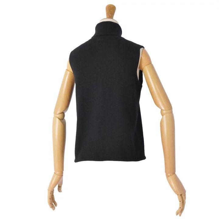HERMES Turtleneck Sleeveless Cashmere Knit Top
