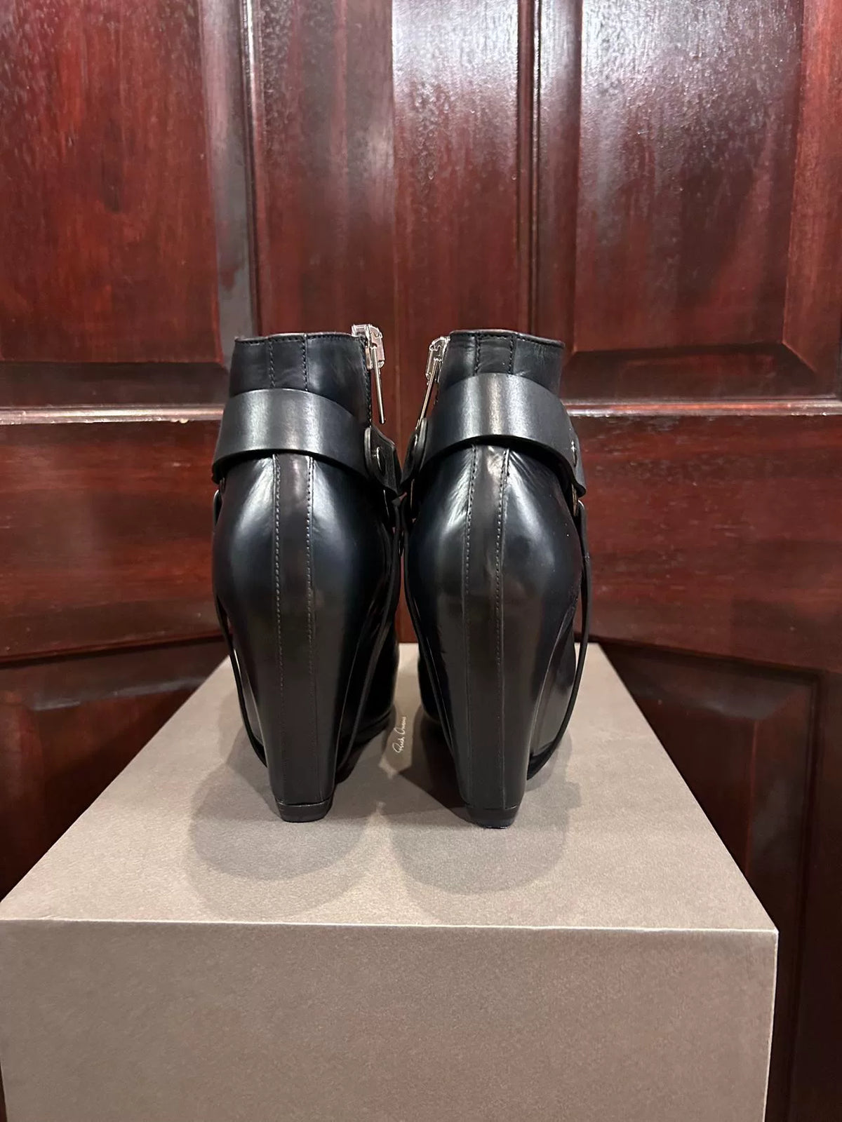 Rick Owens SS17 Wedge Lambskin Boots