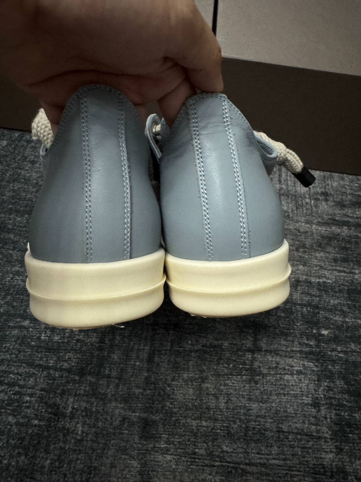 Rick Owens Thick-Lace Haze Blue Sneakers