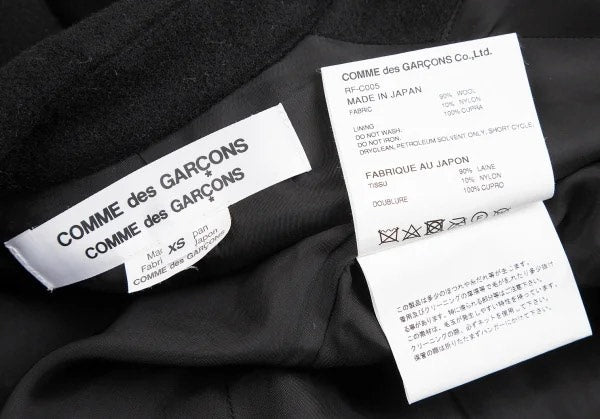 Comme Des Garçons Black Deconstructed Wool Coat