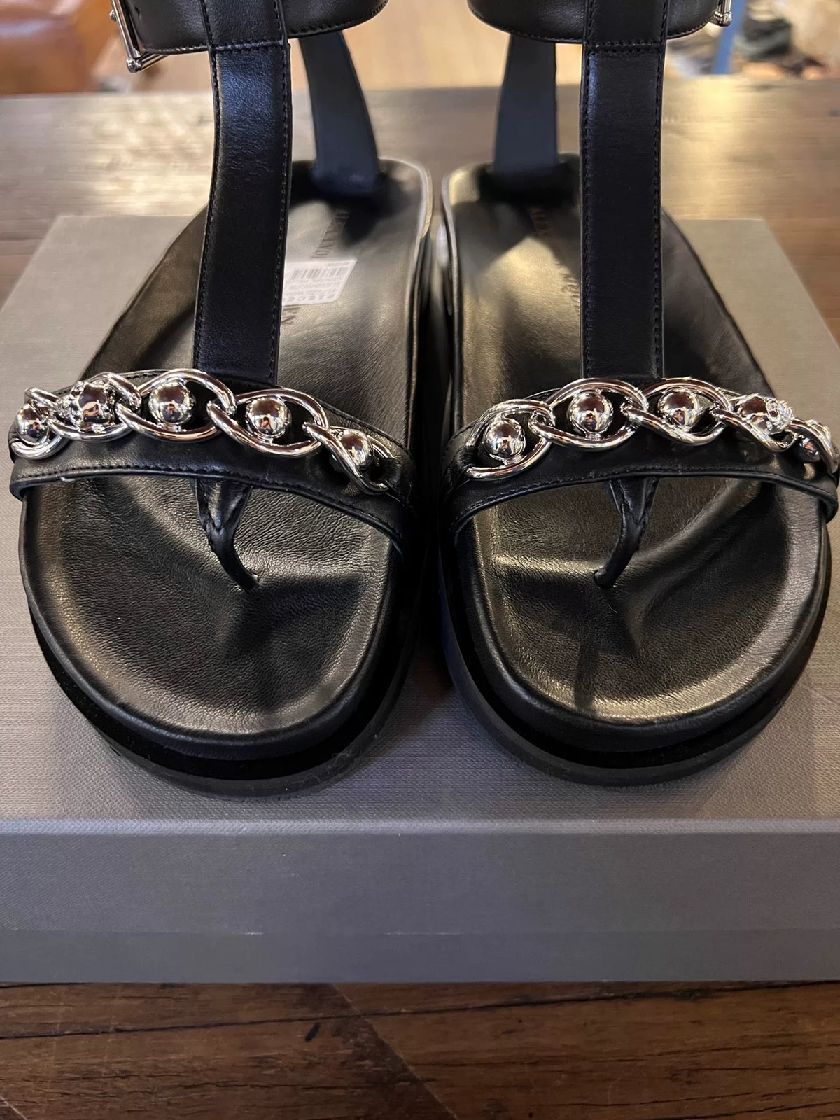 Alexander McQueen SS16 Black Skull Chain Sandals