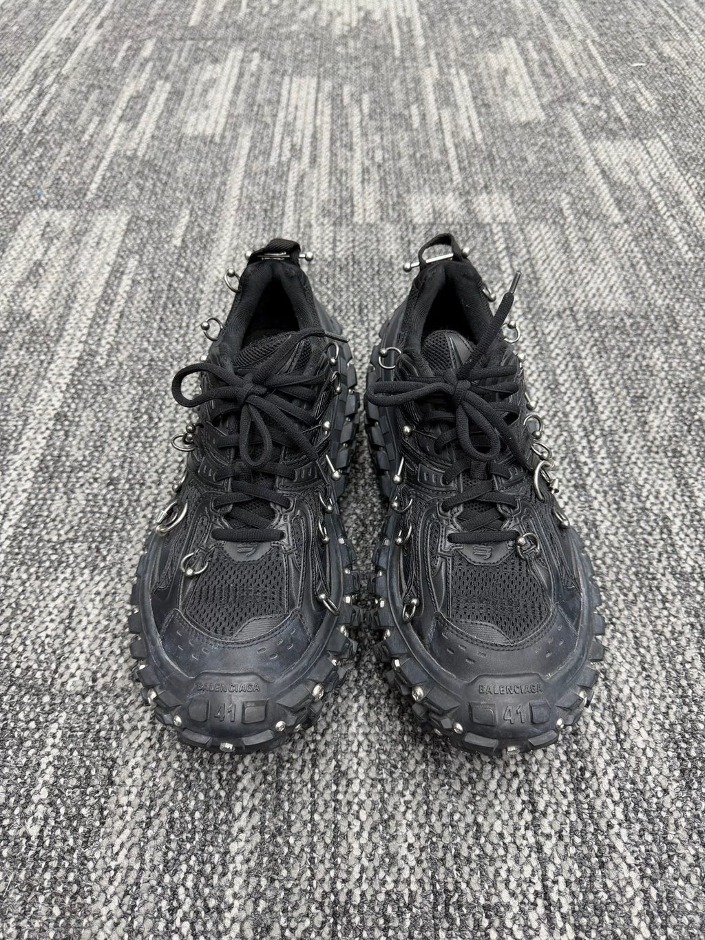 Balenciaga Black Rivet Hook Tire Sneakers