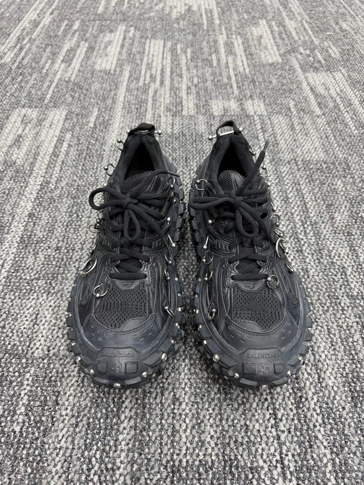 Balenciaga Black Rivet Hook Tire Sneakers